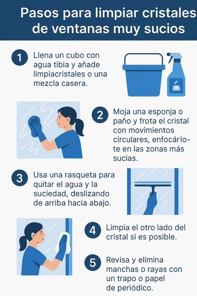 Cómo limpiar cristales sucios